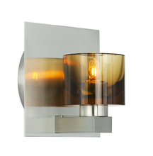  WB065CGSNG9L3 - Wall Bracket Elise Crystal Cognac Satin Nickel LED G9 3W